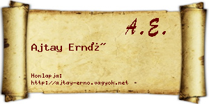 Ajtay Ernő névjegykártya